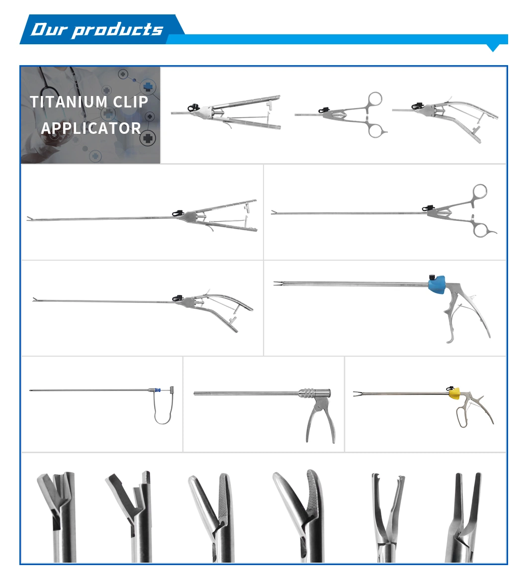 Hot Sales Laparoscopy Polymer/Titanium Curved Clips Applicators 5mm Clip Applier China Manufacture Surgical Instruments