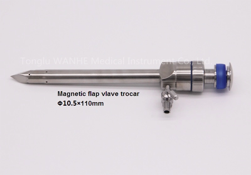 Laparoscopic Instrument Reusable Magnetic Flap Valve Trocar